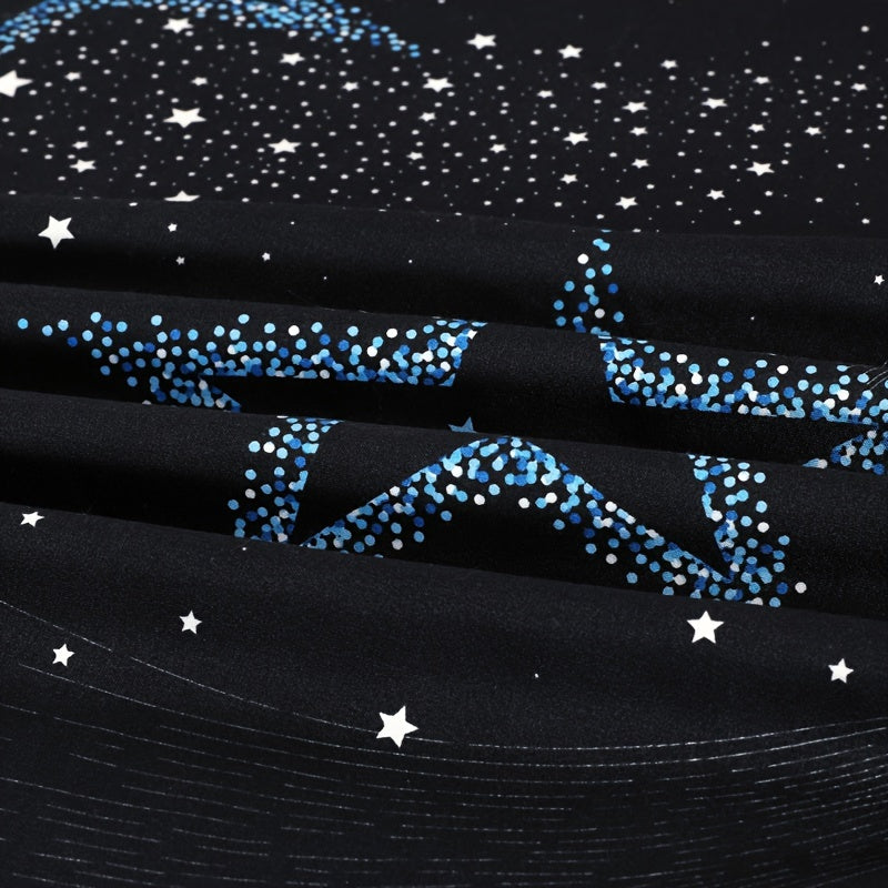 Starry Sky Bedding Set Polyester Twill Fitted Sheet and Pillowcases 30-34cm