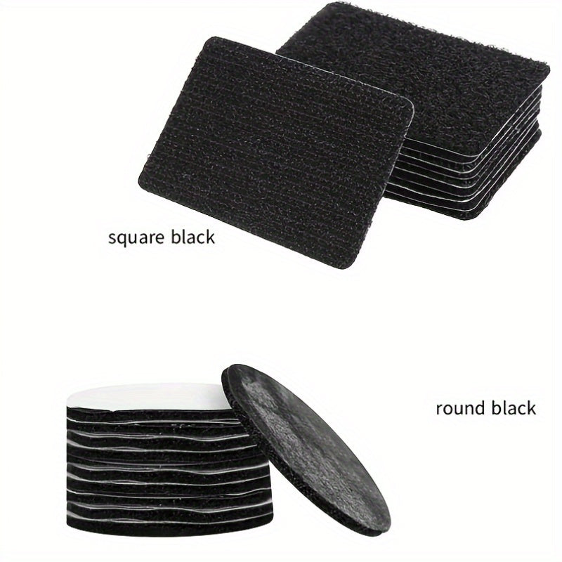 Double-Sided Adhesive Strips 10-Pack Black Washable for Bedding and Home Use