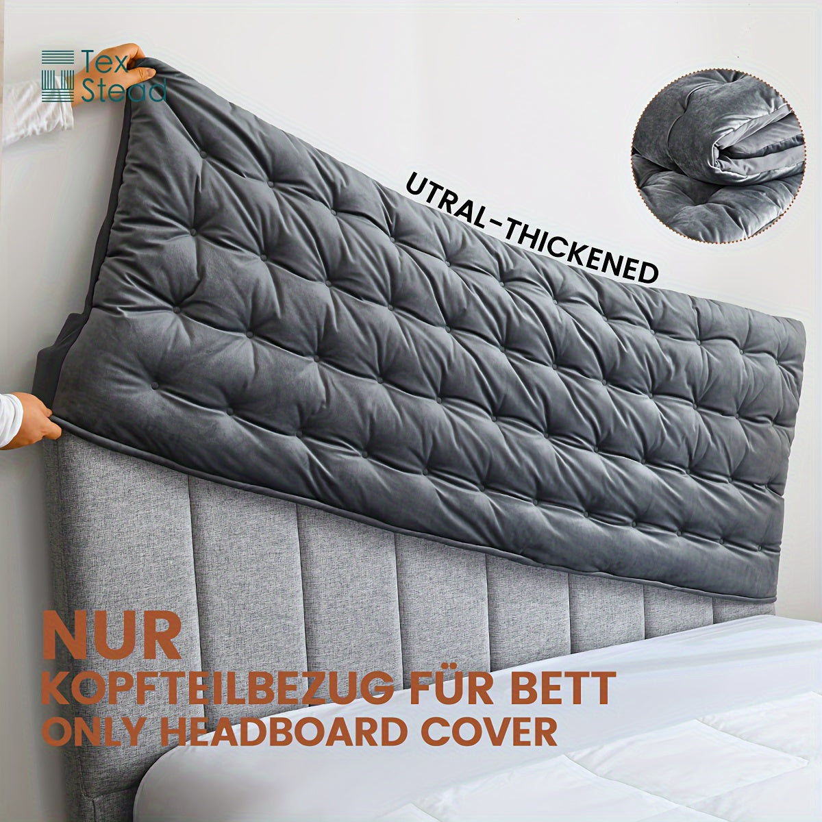 1 dona TEXSTEAD Qalin Boshqaruv Qopqog'i Silliq Kulrang - 100% Polyester, Mashinada Yuvish Mumkin, yotoqxonangizga qulaylik va uslub qo'shadi, mustahkam mato, tugmachali dizayn, uchun mukammal yaxshilanish