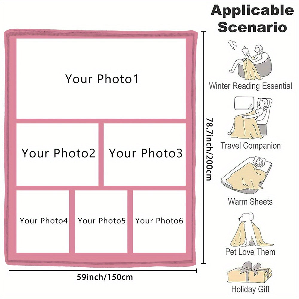 Custom Photo Blanket Soft Flannel Throw Personalized Gift for Home and Travel