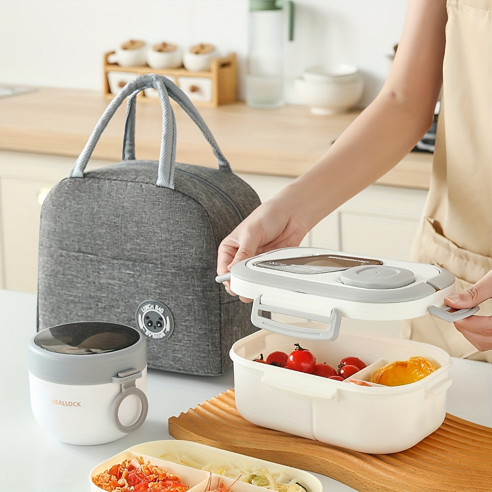 Set de 3 piezas de cajas de almuerzo reutilizables con forma de corazón y hoja con bolsa térmica para oficina, escuela y actividades al aire libre