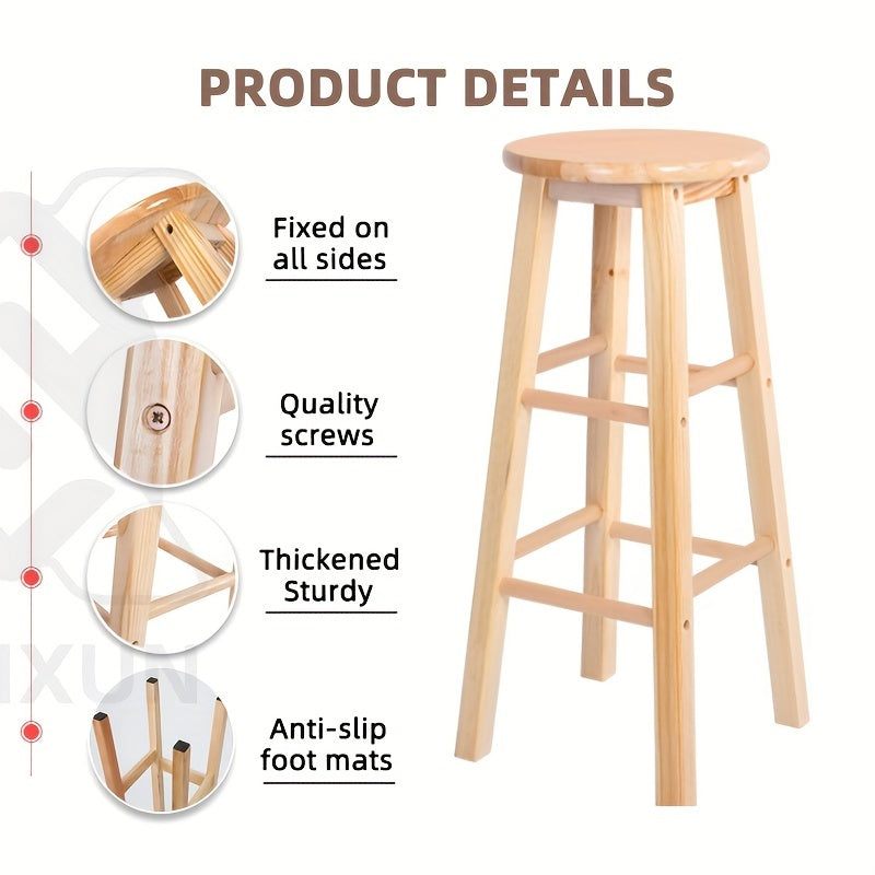 Nordic Style Bar Stool 30cm Height Retro Design for Bars and Cafes