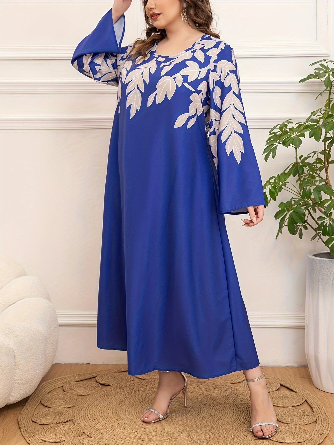 Women's Plus Size Loose Printed Dress for Middle East Fashion