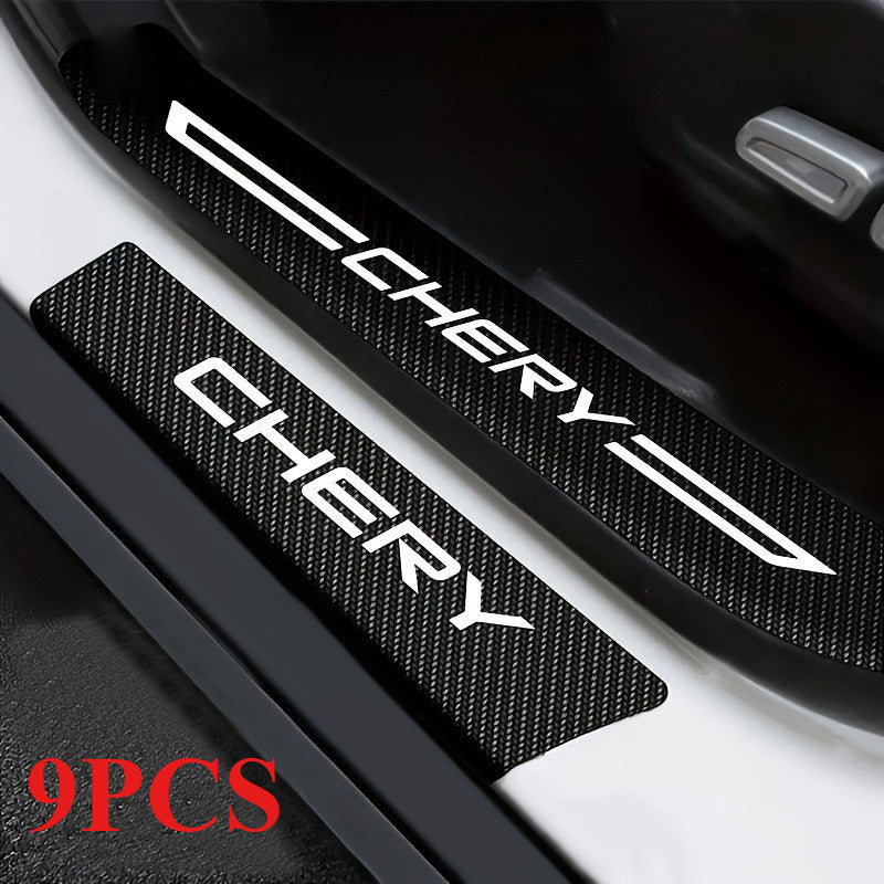 Car Interior Carbon Fiber Threshold Protection Stickers Set for Vehicles