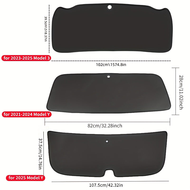 Faux Leather Rear Trunk Door Protective Mat for Tesla Model 3/Y Black Dustproof Scratch-Resistant