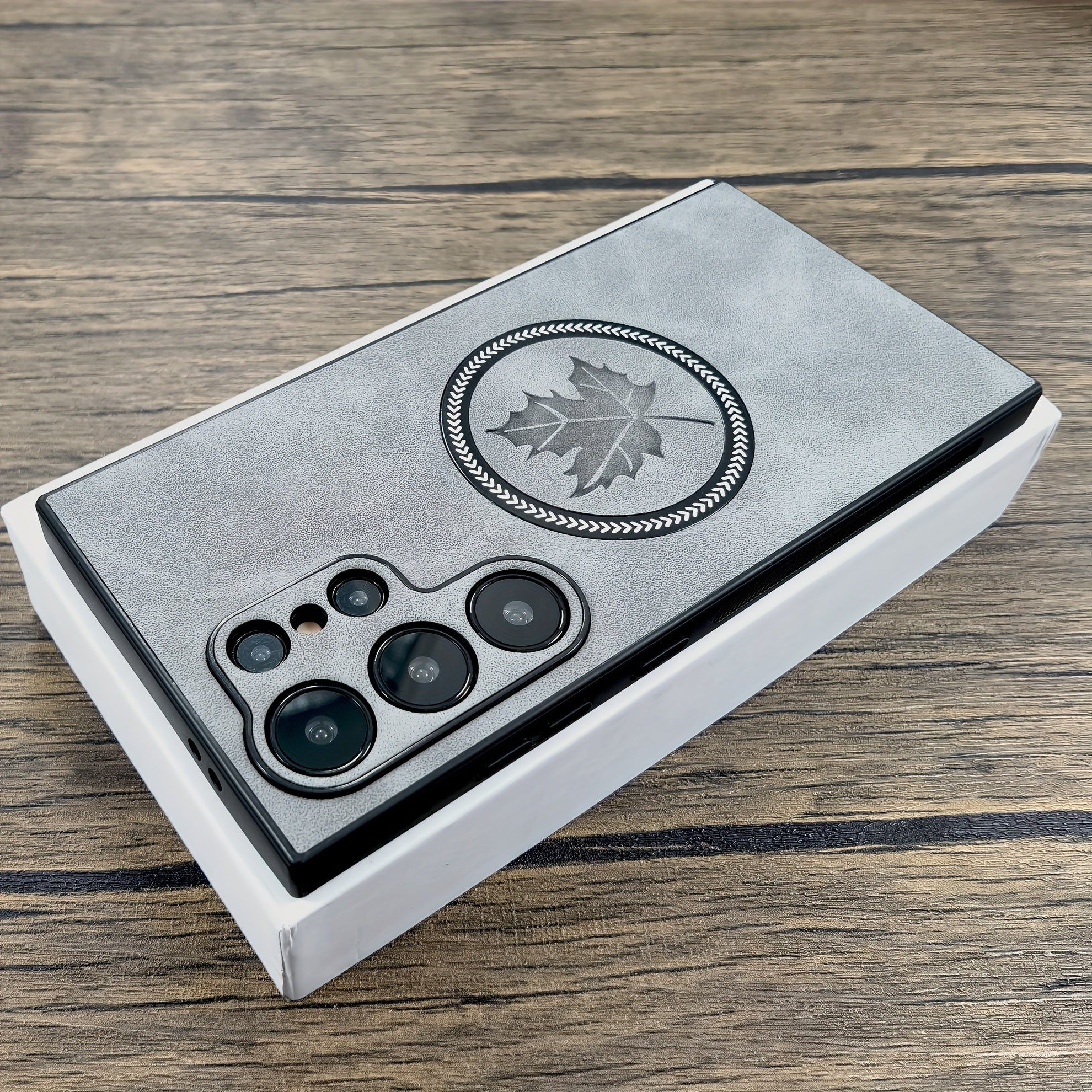 PU Leather Phone Case for Samsung Galaxy Wireless Charging Magnetic Adsorption