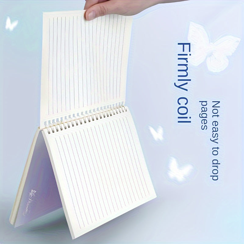 Set of 4 A5 Butterfly Dream Coil Notebooks with Wide Ruled Pages and Lay-Flat Design