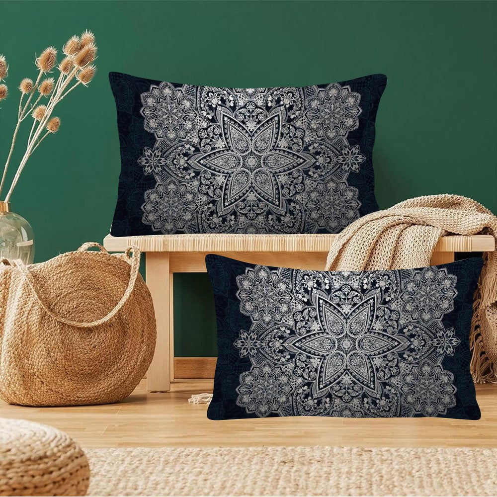 DIJIULU7447: Prajakta Oq Gullar Naqshli Yostiq Qoplari, Ikkala Tomonli Qisqa Plush Chop, Divan va Yotoqxona Uchun Bezak Yostiq Qoplari, 30.48x50.8 sm, Polyesterdan Yasalgan