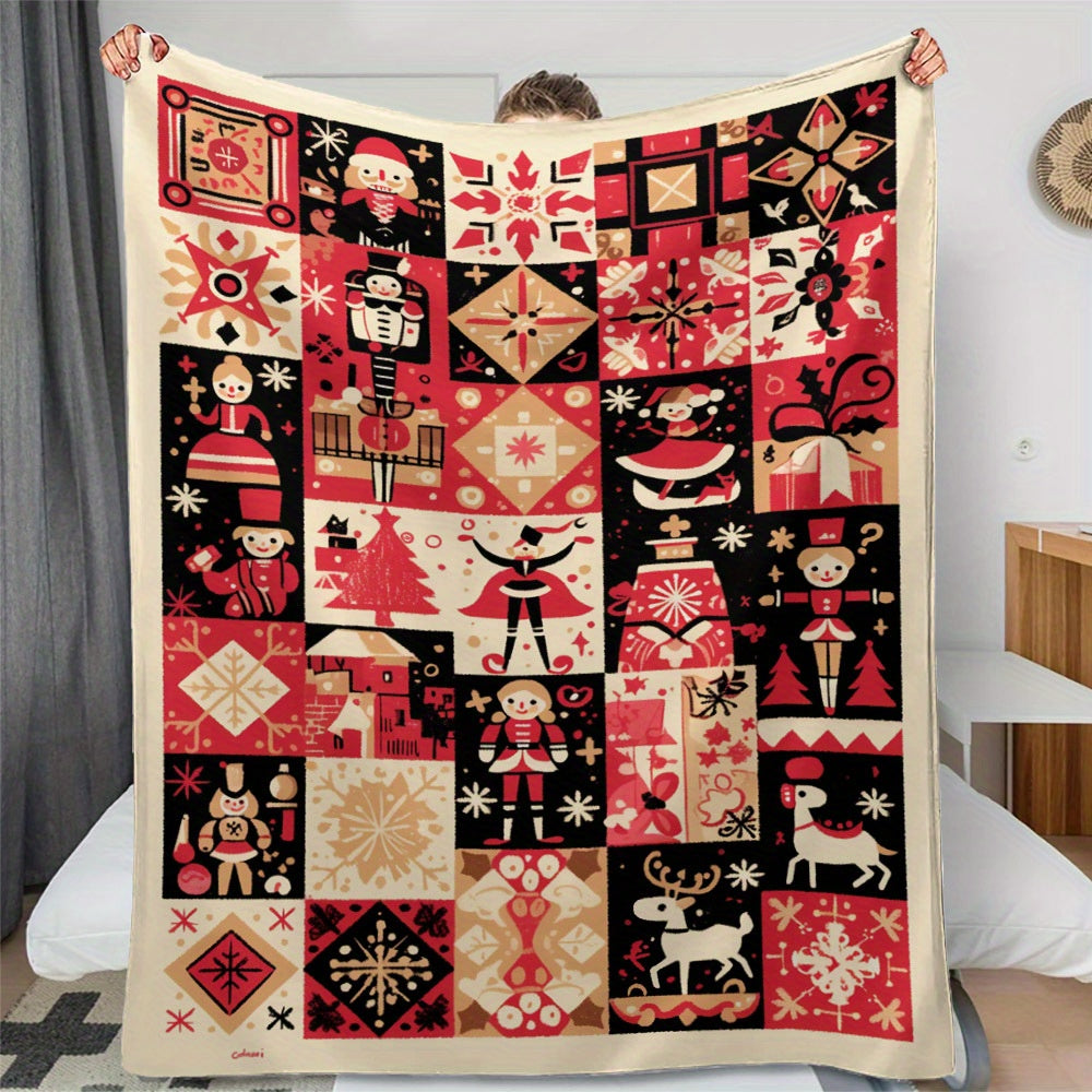 Flannel Fleece Throw Blanket Digital Print All-Season Bed Cover Camping Nap Blanket