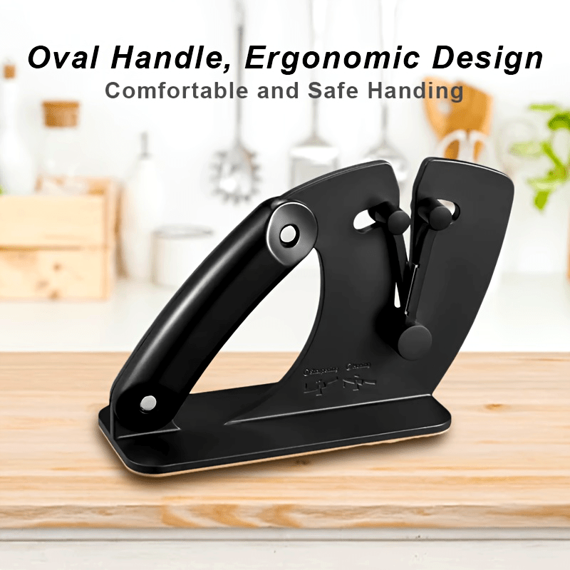 Ergonomic Knife Sharpener Auto-Adjust Tungsten Carbide Non-Slip Grip