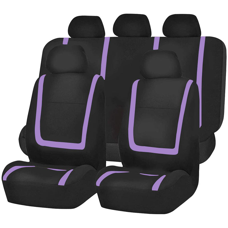 Universal Car Seat Covers Full Set Polyester Gray Purple Black Blue Red