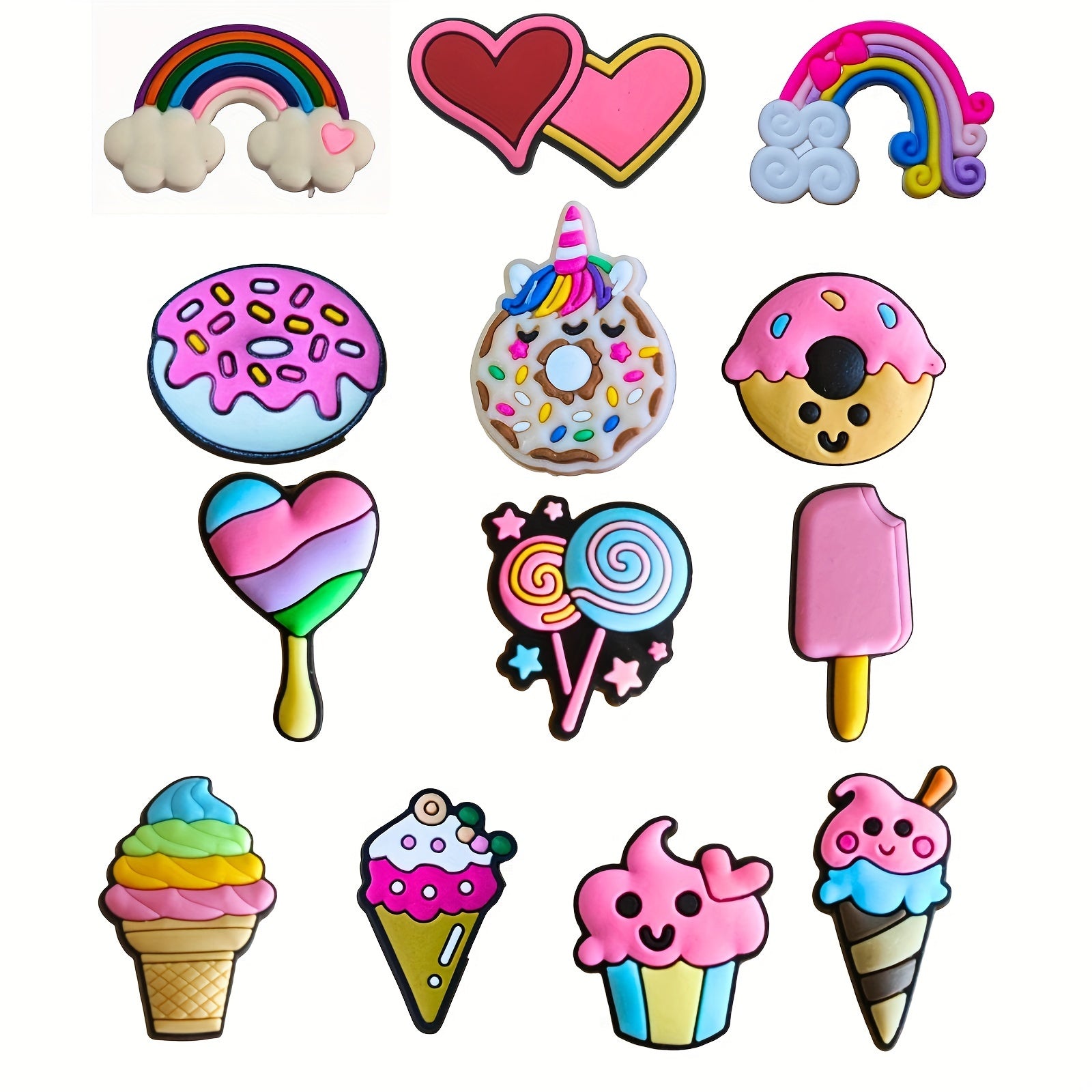 Kids Unicorn Shoe Charms Rainbow Shoe Accessories Party Favors 10/23pcs