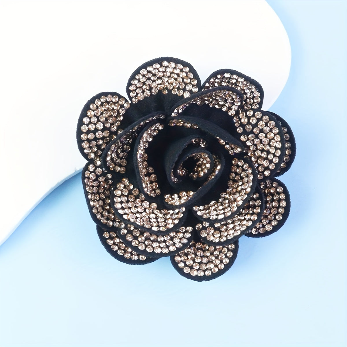 Multi-Layer Rhinestone Flower Brooch Set for Sweaters Coats Fabric Lapels