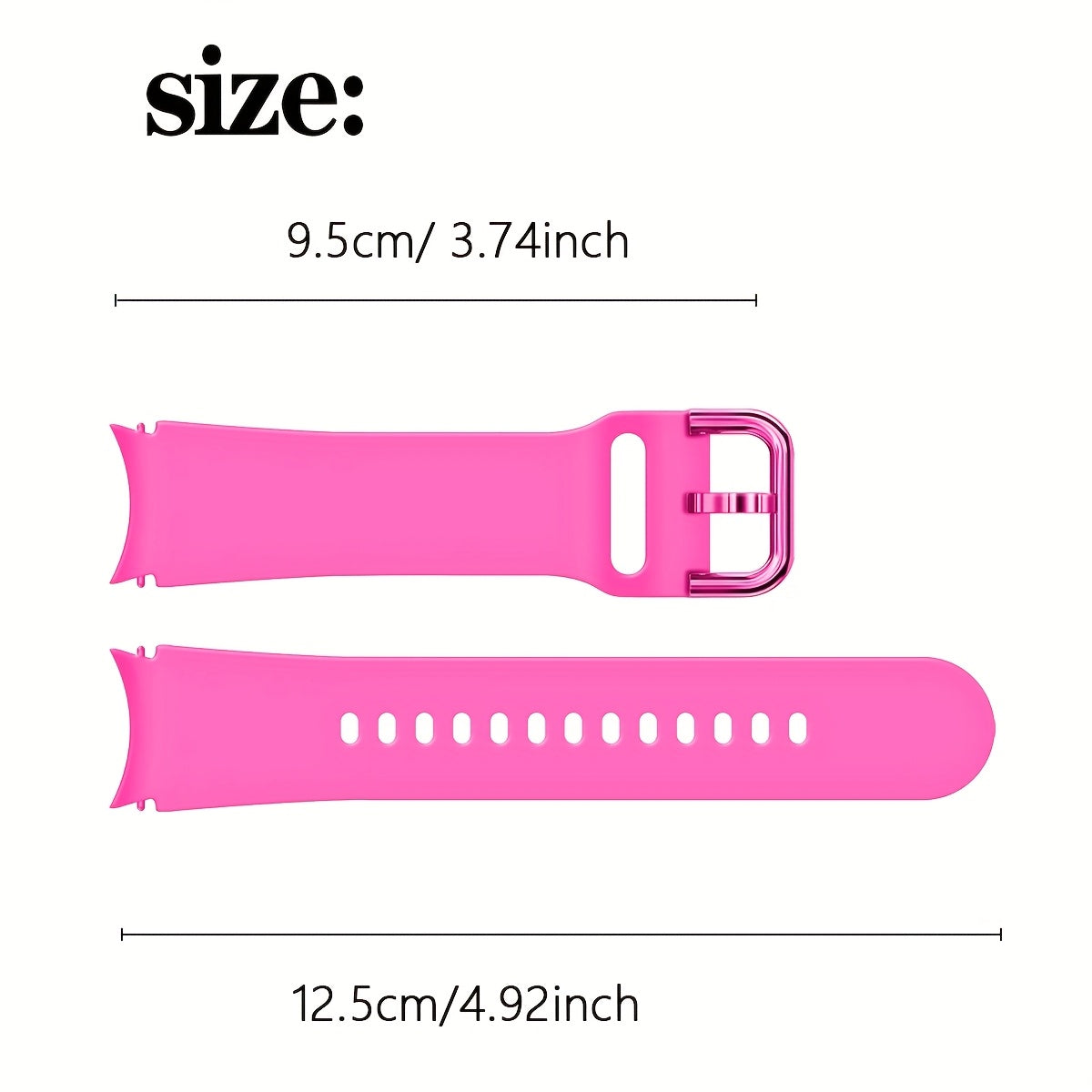 Seamless Soft Silicone Waterproof Watch Band for Men Women Pink Yellow Rose Gold Compatible with Galaxy Watch 4 5 6 7