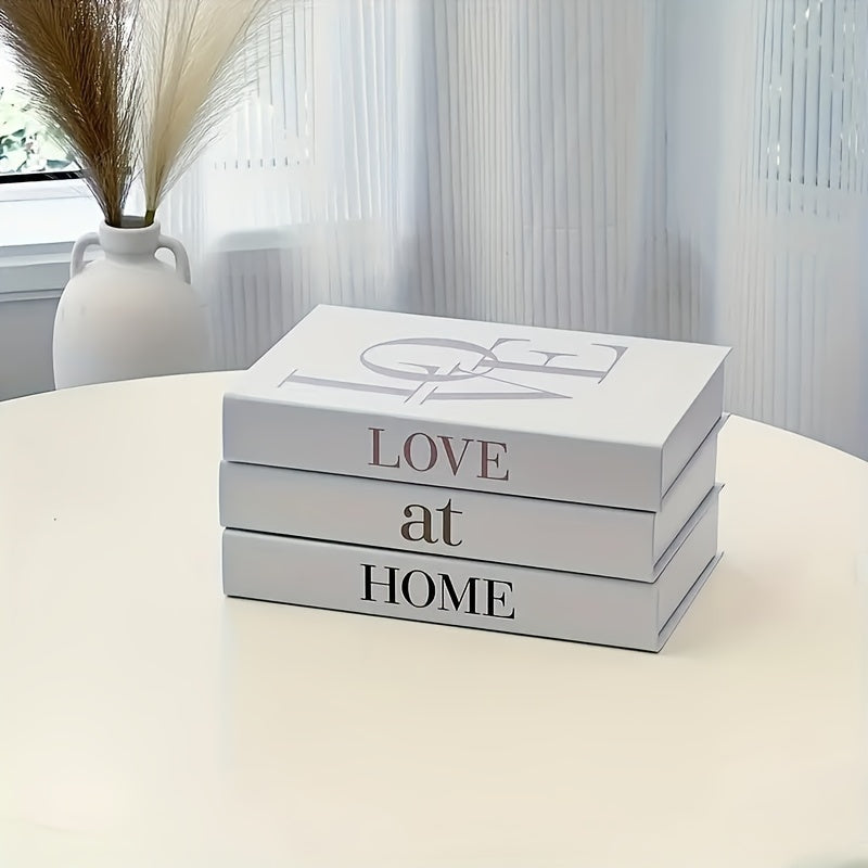 Nordic Minimalist Decorative Book Set for Home Coffee Table Storage Soft Decoration 3 Pieces