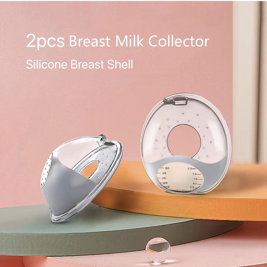 Silicone Breast Milk Collector Set with Stand and Scale 2oz Nursing Saver for Breastfeeding