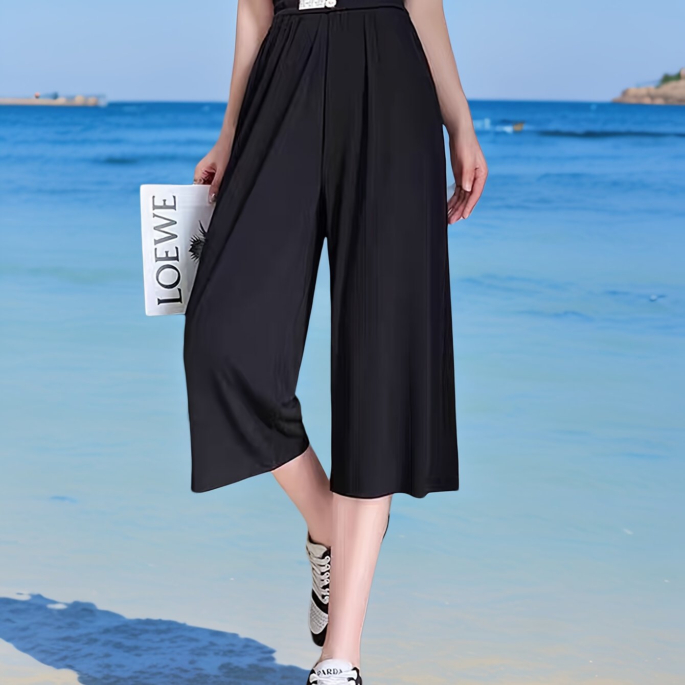 Шорты для женщин больших размеров с эластичным поясом, расширенные, легкие, летние