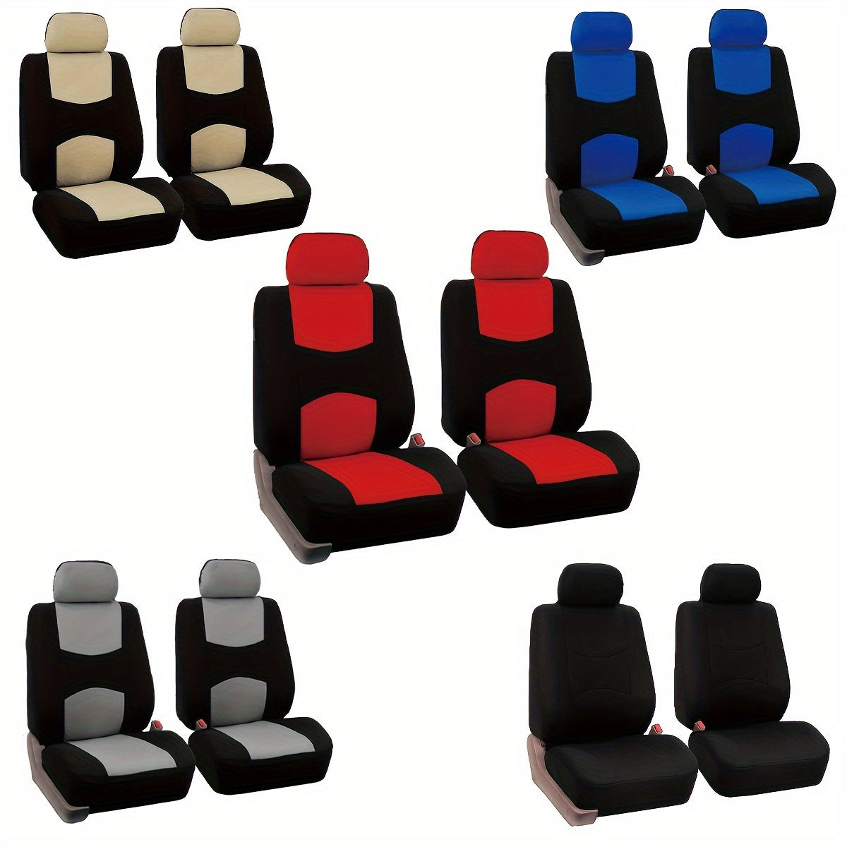 Universal Car Seat Cover Fabric Set for Front Seats