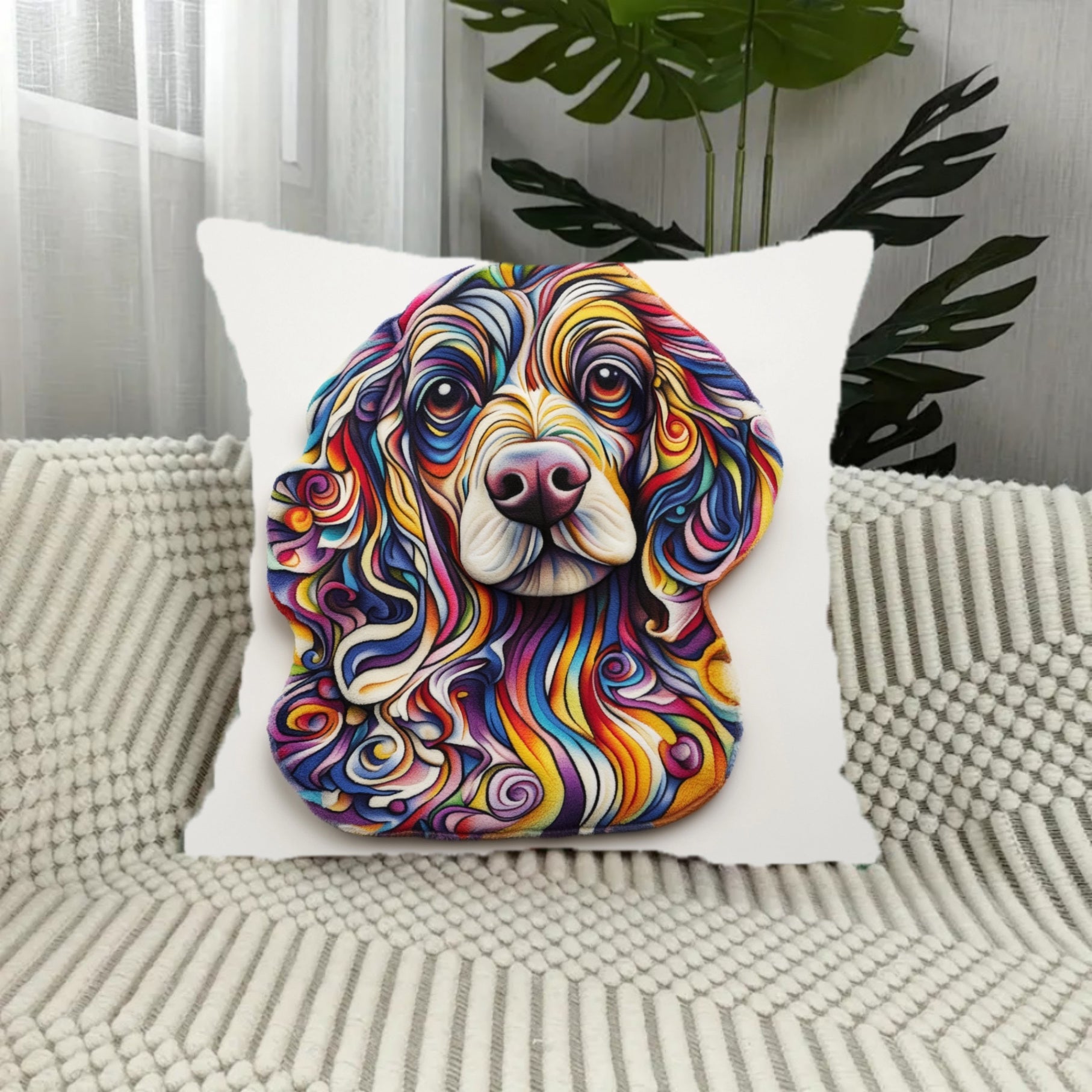 Pet Dog Blanket Polyester Short Plush 45.72x45.72 cm Audiophile Doodle Design Irregular Shape