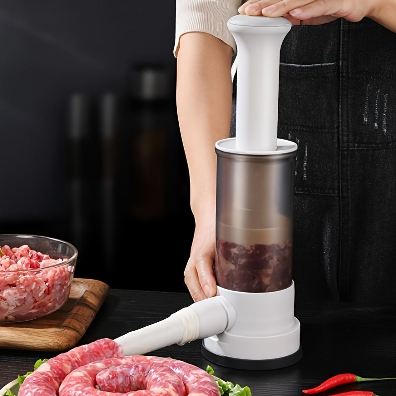 Manual Sausage Maker with 4 Nozzles Food-Safe Plastic for Homemade Salami and Canned Sausages