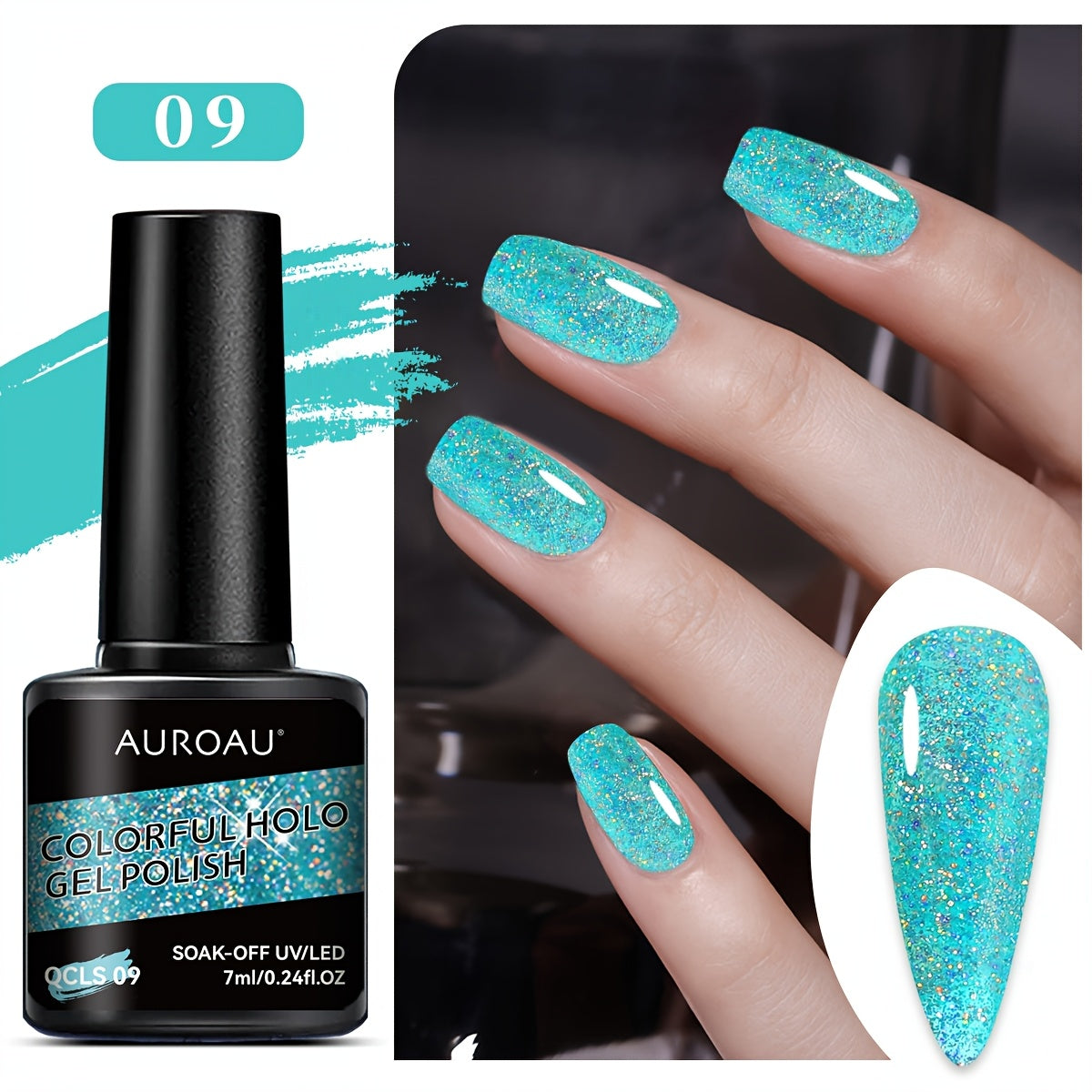Vibrant Holographic Glitter Gel Nail Polish Long-Lasting Fast-Drying Alcohol-Free
