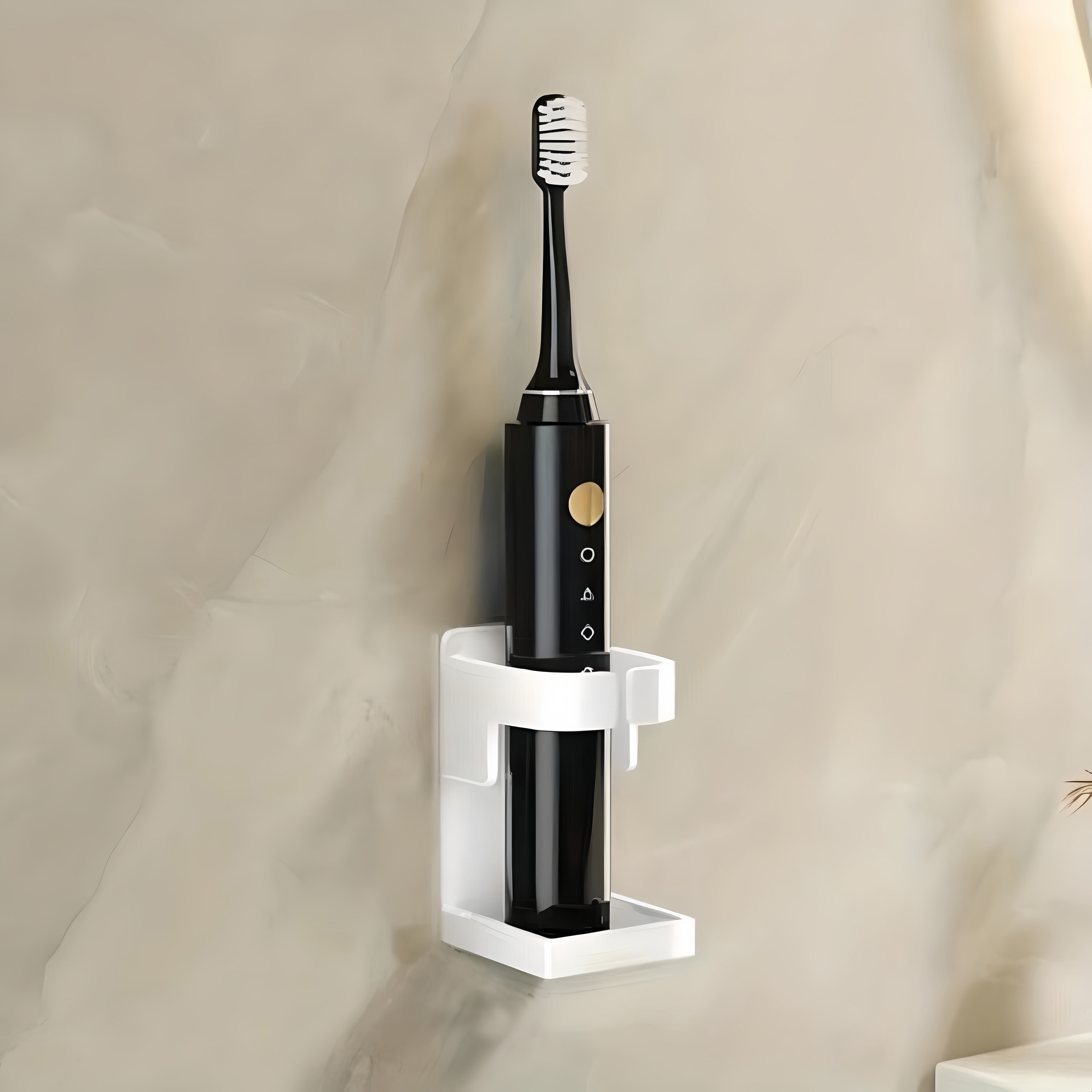 Toilet Storage Shelf with Traceless Toothbrush Holder for Electric Toothbrushes