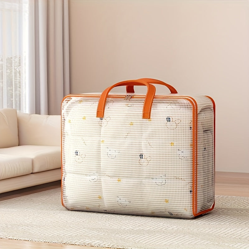 Large Capacity Foldable Storage Basket for Quilts and Seasonal Clothes with Thickened Handle