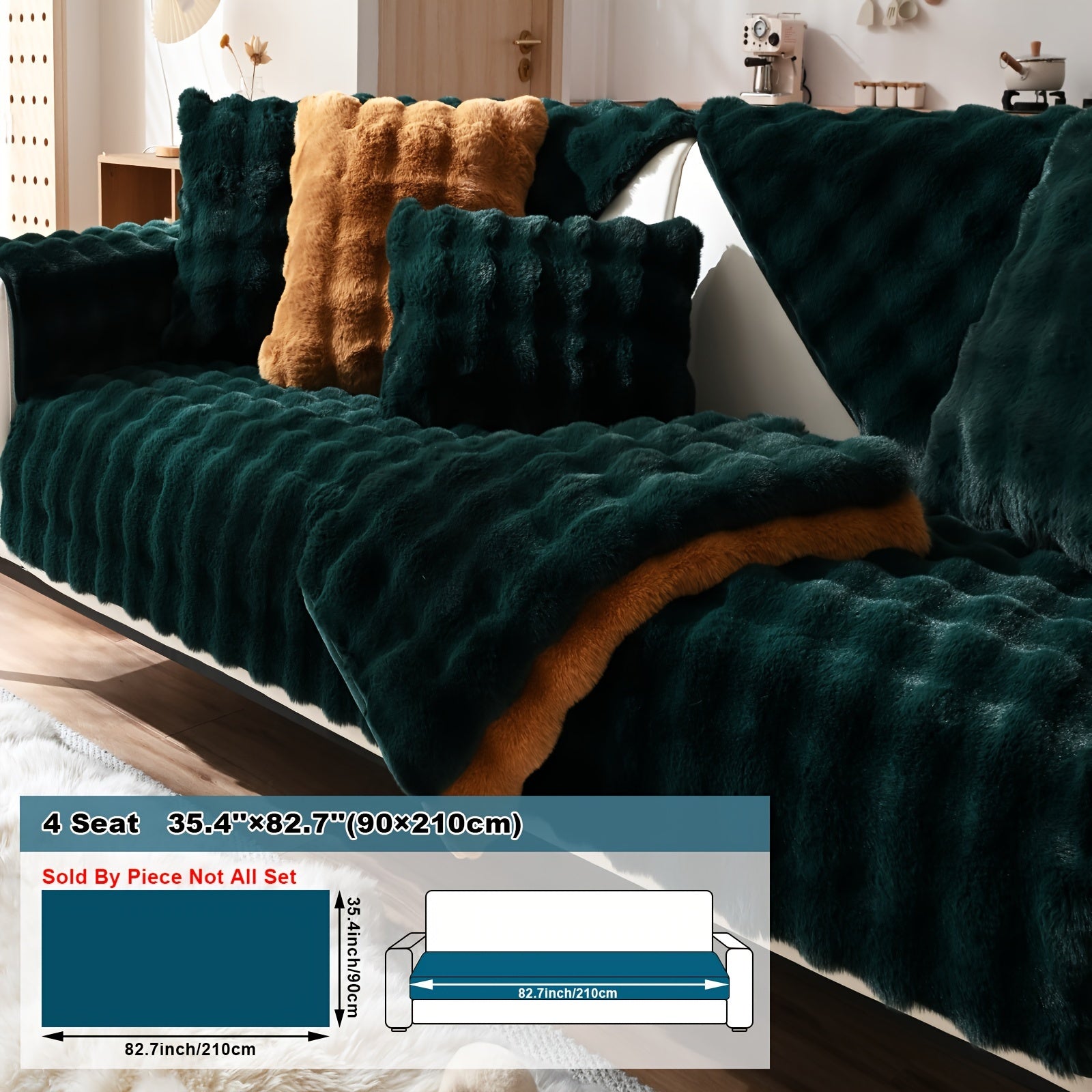 Имитация кролика плюшевая подушка-диван для домашних животных, дружелюбная к собакам с нескользящим чехлом для защиты мебели и декора в спальне, офисе или гостиной.