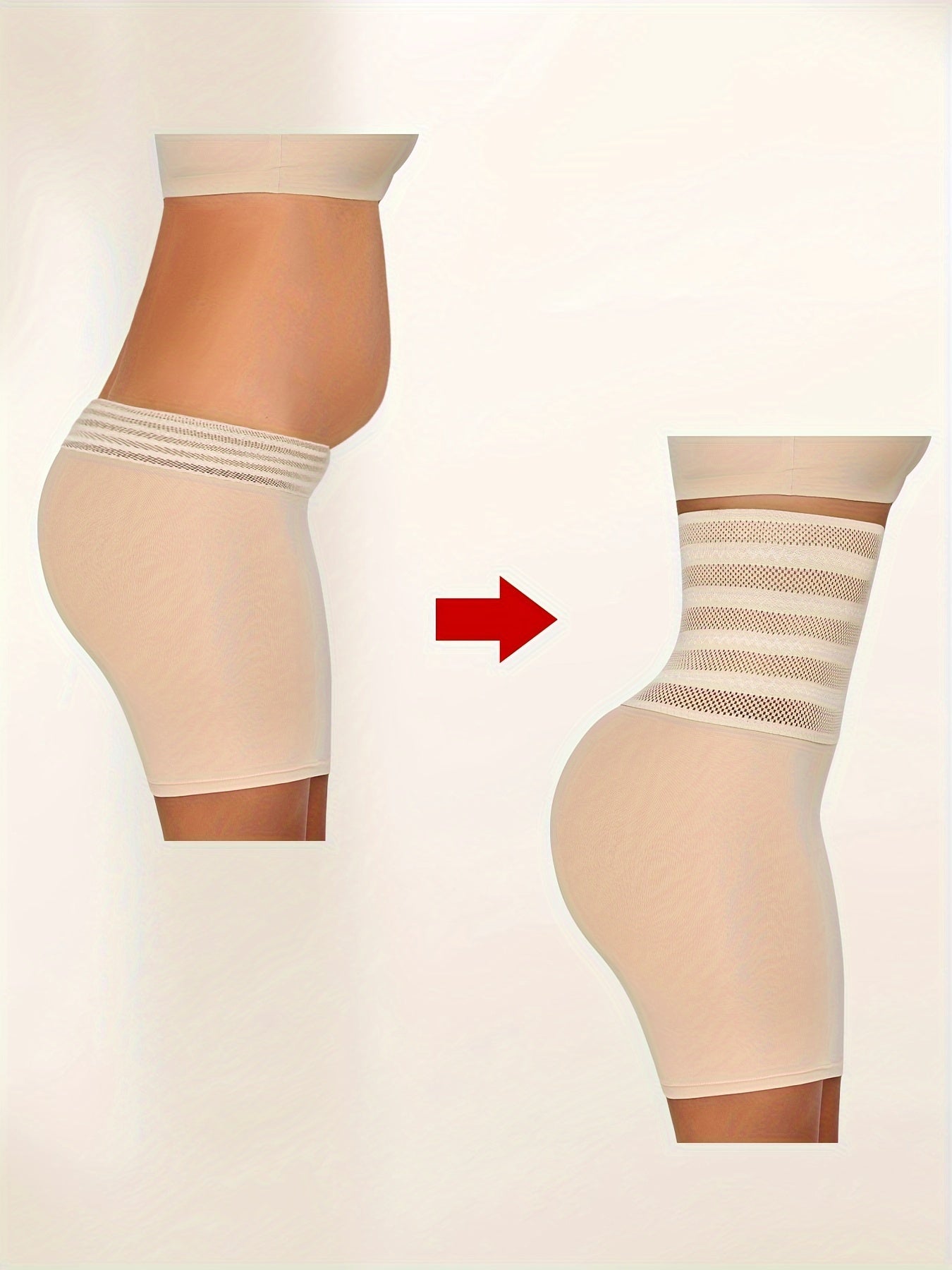 Women's High-Waist Tummy Control Skirt Black Mesh Overlay Slimming Body Shaper Elegant