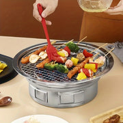 Stainless Steel Korean BBQ Grill Pan for Indoor Outdoor Use Smokeless Portable Grill