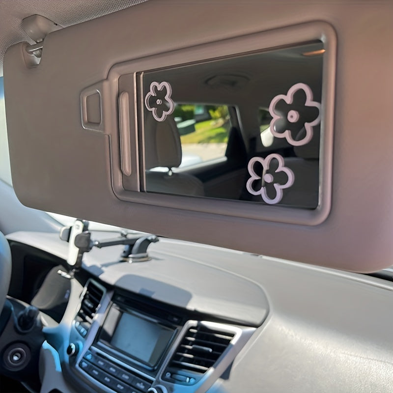 3-Piece Vinyl Floral Car Mirror Decal Set Waterproof Bumper Decorations