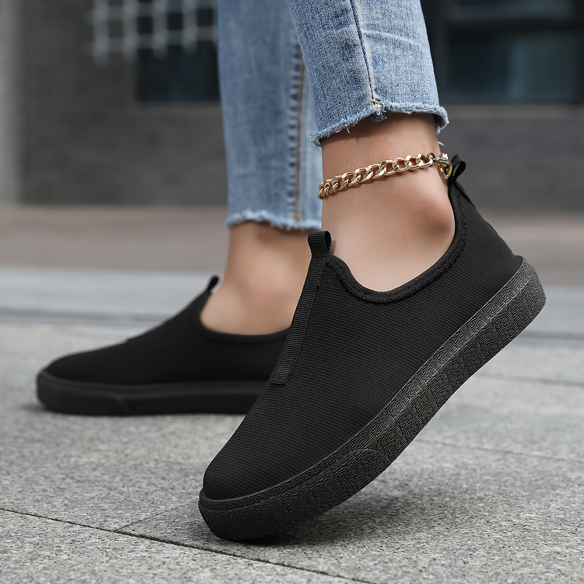 Women's Casual Breathable Slip-On Sneakers Low-Top Flat Shoes
