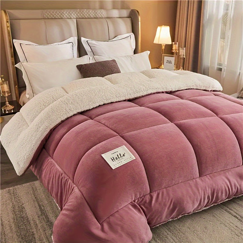 Reversible Plaid Comforter All-Season Quilted Duvet Insert Medium Weight Polyester 9 Sizes