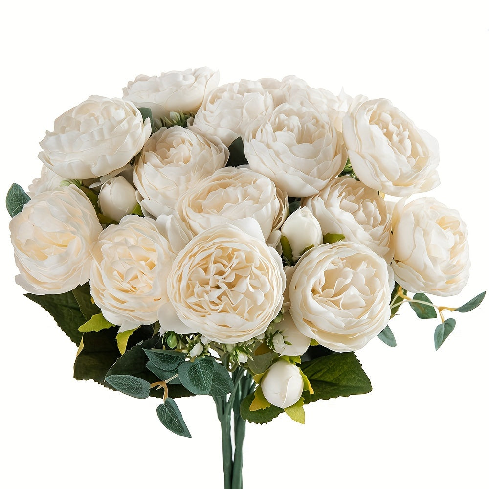 Винтажный искусственный цветок пиона, набор из 3 штук, идеален для семейных свадеб и вечеринок с премиум устойчивостью к окислению.