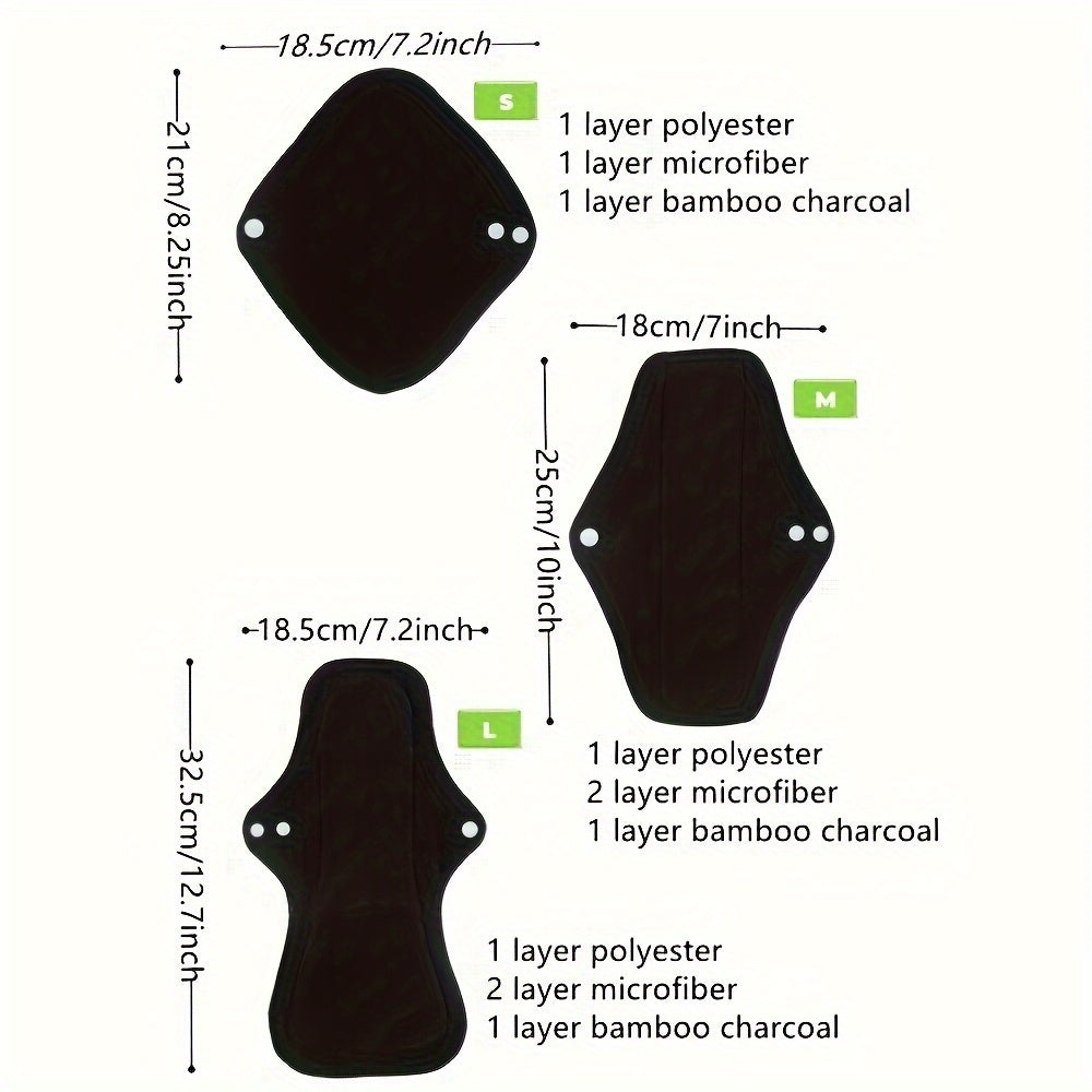 Reusable Menstrual Pads Bamboo Cloth Set for Heavy Flow Overnight Washable Liners