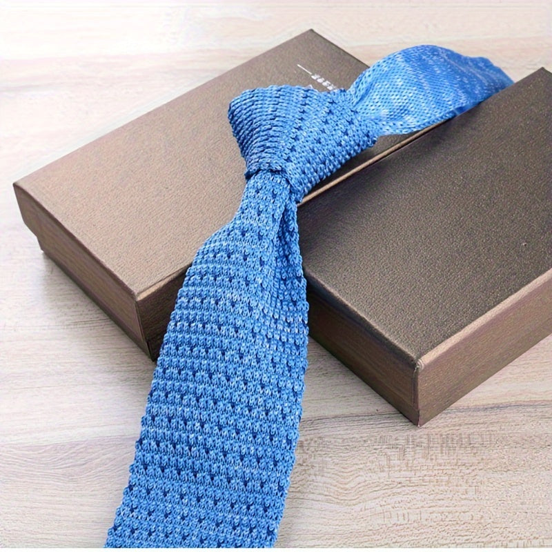 Men's Slim Knit Tie Casual Wear 6cm Wide Polyester British Style