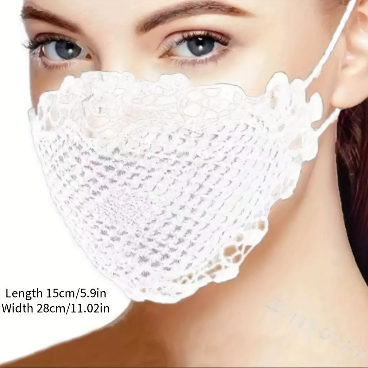 Set of 4 Women’s Lace Face Masks Comfortable Elastic Nightclub Style Easy to Wash Stylish Embroidered Masks for Outdoor Events