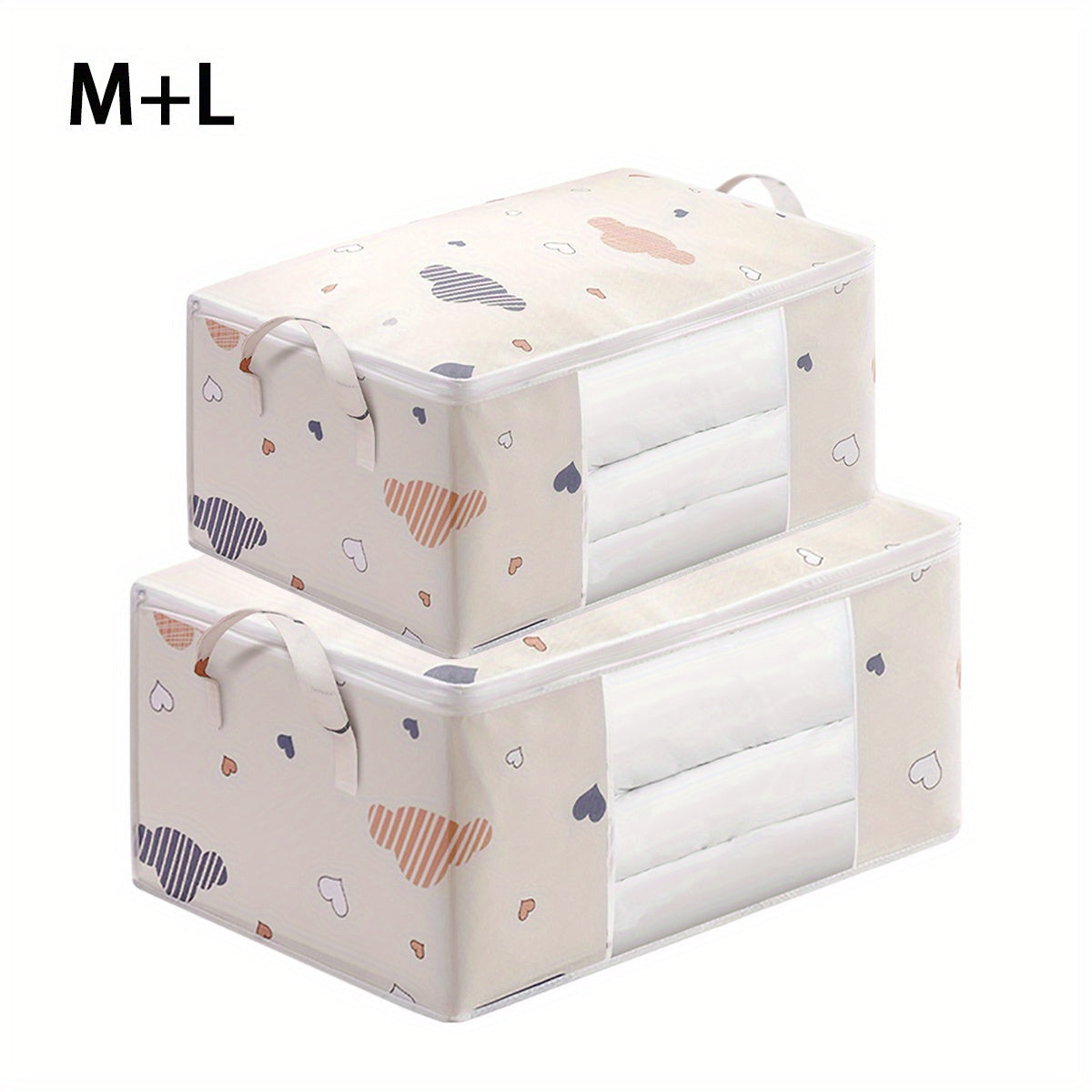 Large Capacity Quilt Storage Bag with Clear Window Foldable Portable Clothes Organizer
