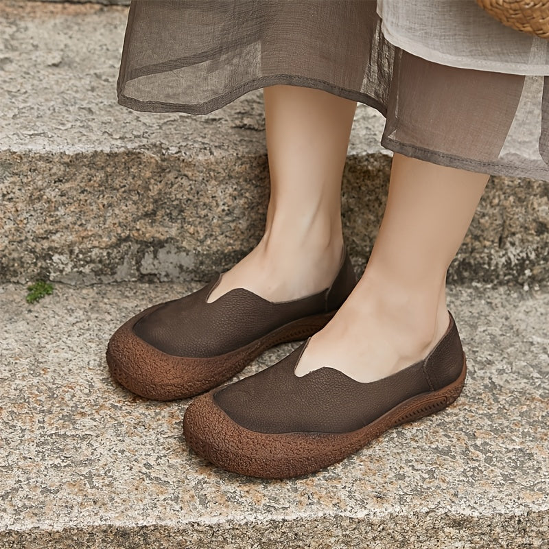 Women's Slip-On Flat Shoes Round Toe Low Cut Casual Famous Designer