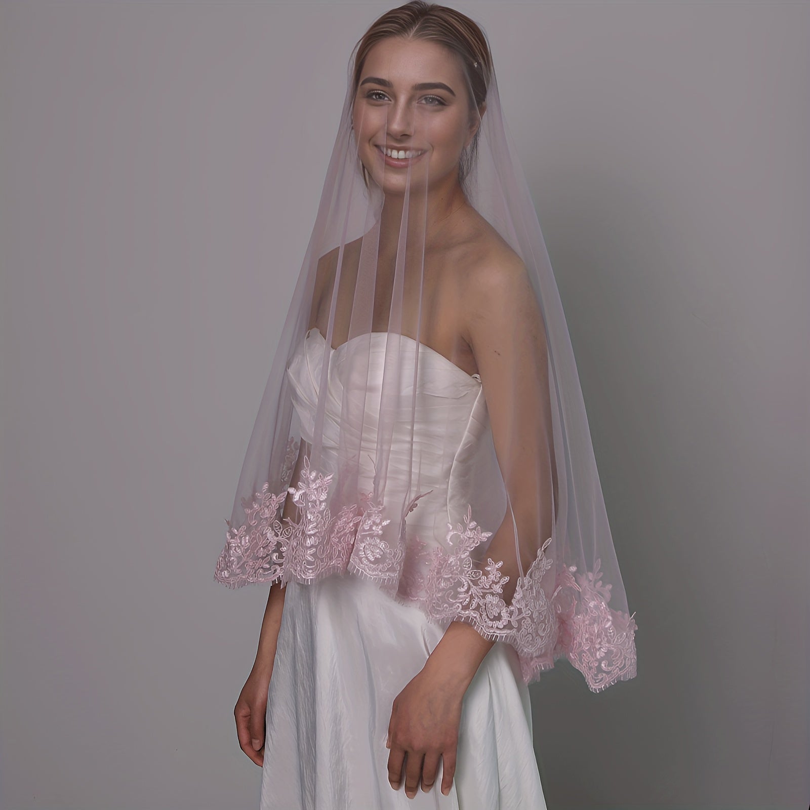 Women's Lace Bridal Veil Single Layer Elegant Wedding Accessory