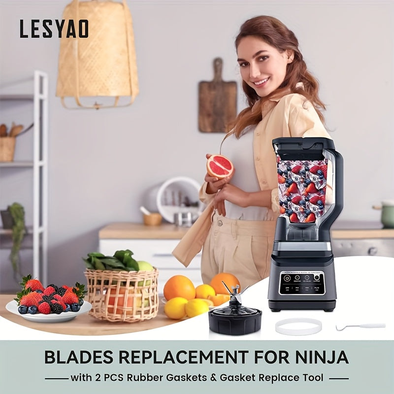 Stainless Steel 7-Fin Extractor Blade Assembly for Nutri Ninja Blenders Auto IQ