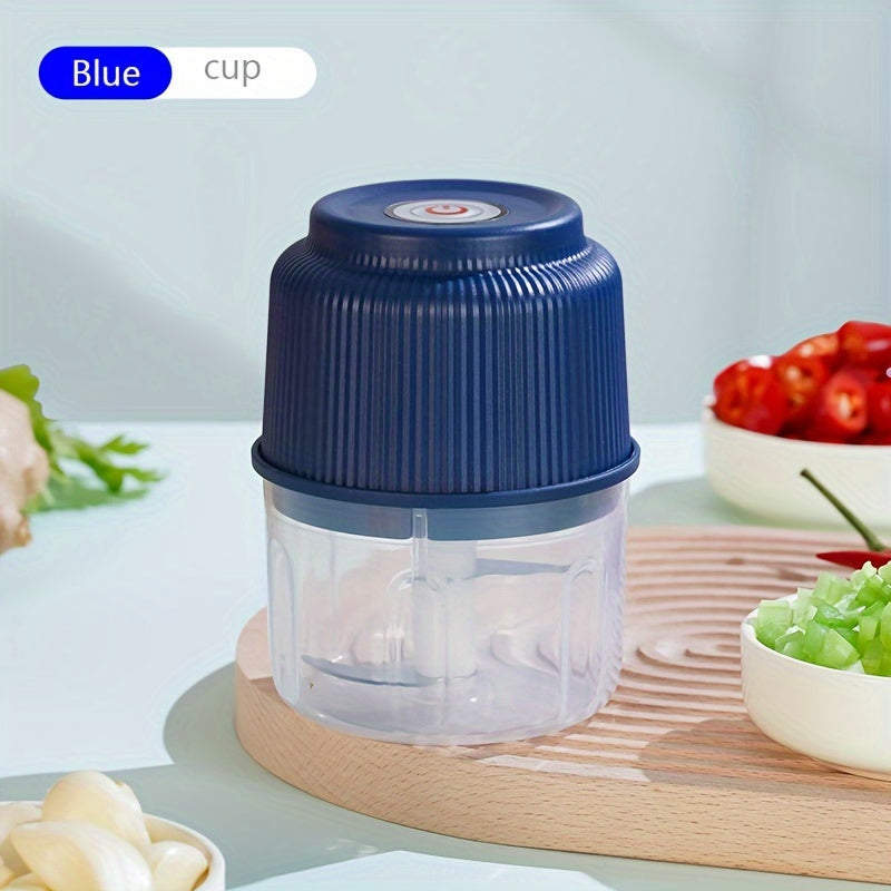 Portable Electric Garlic Chopper 260ml Glass Container USB Rechargeable Outdoor BBQ