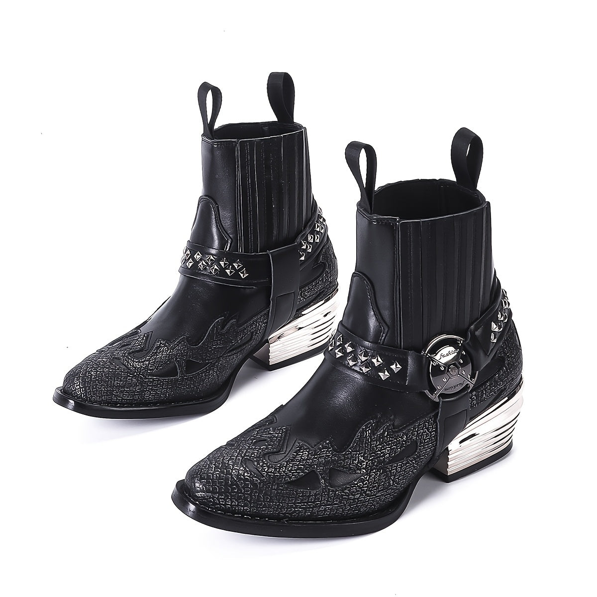 Women’s Animal Print Western Cowboy Boots Slip-On Chunky Heel