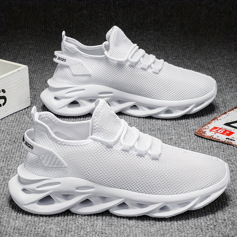 Men's Slip-On Breathable Odor-Resistant Sneakers with Laces for Casual and Sports