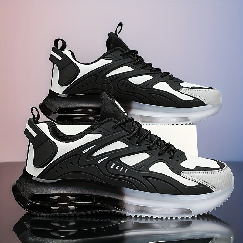 Erkaklar uchun qora yugurish krossovkalari - nafas oladigan, suv o'tkazmaydigan, zarbani yutuvchi, mustahkam kauchuk taglik - ochiq havoda faoliyatlar, yurish, yugurish uchun - bog'ichli, barcha mavsumlar uchun