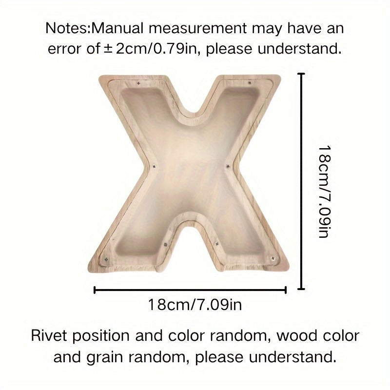 Personalized Wooden Alphabet Letters Set with 26 A-Z Transparent Blocks for Gifts and Home Decor