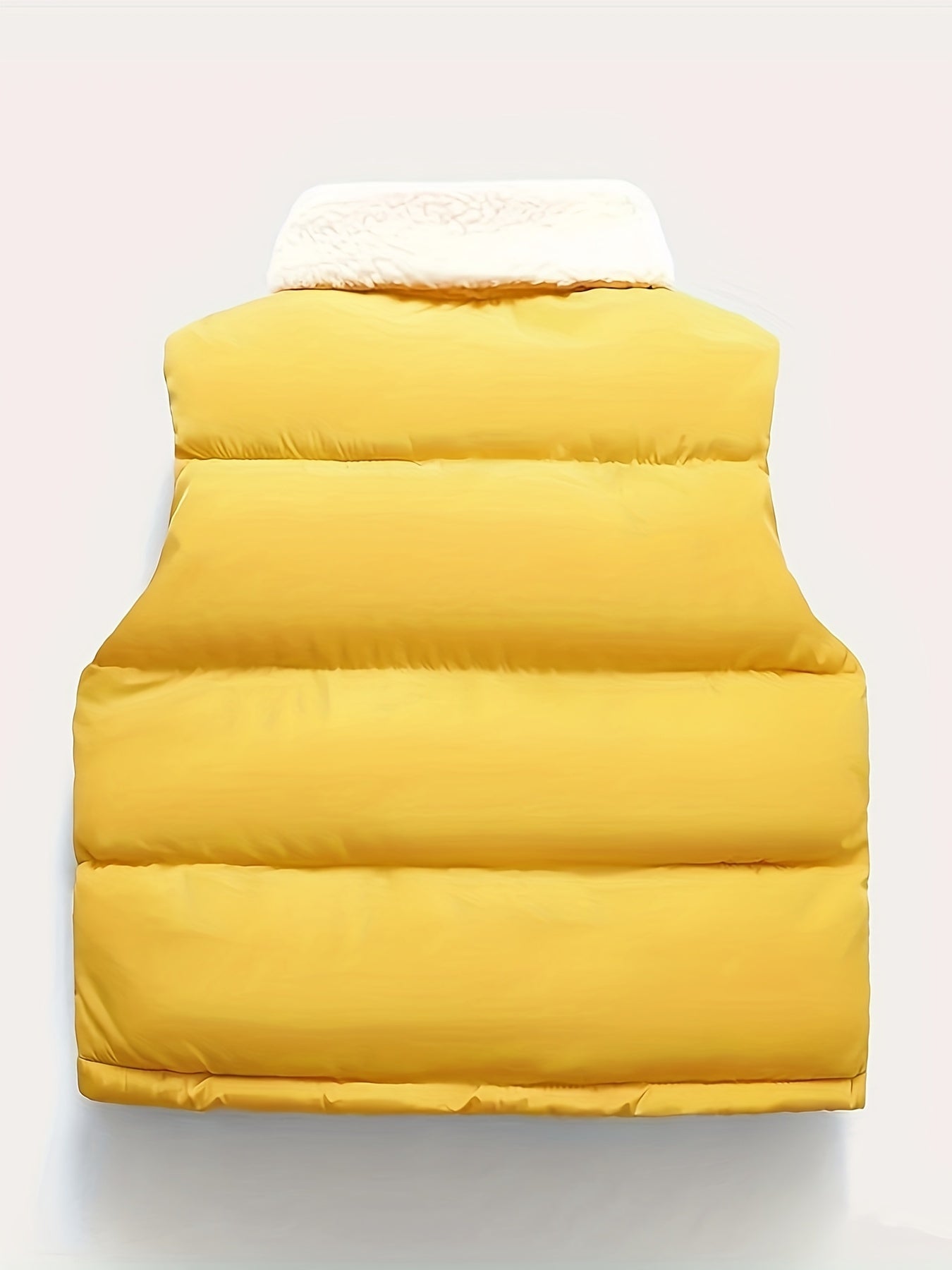 Kids Fleece-Lined Vest for Boys and Girls Fall Winter Button Front Lapel Solid Color Sleeveless