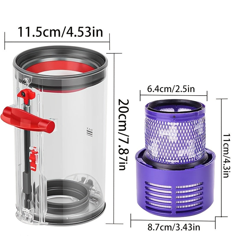Replacement Dust Bin with Filter for V10 SV12 Vacuum Cleaner Transparent Large Canister Part 969509-01