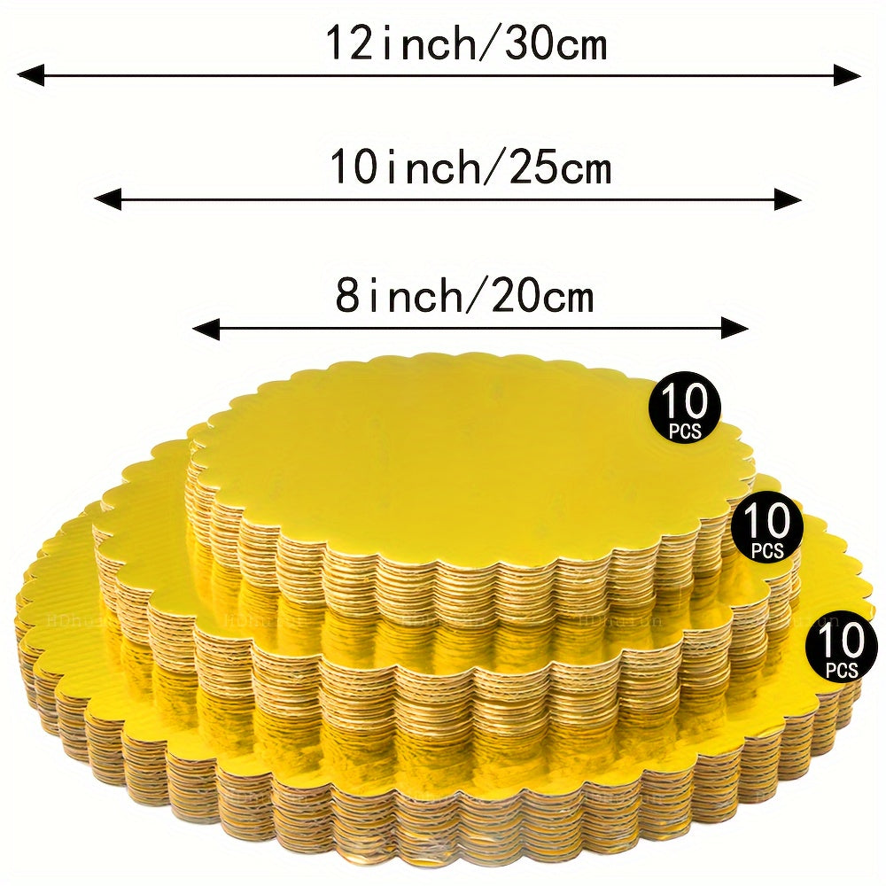 Round Cake Boards Pack of 10, 20.32/25.4/30.48cm, Disposable, Oil & Moisture Proof