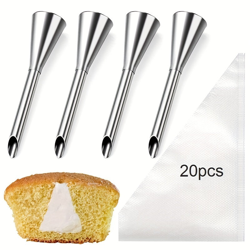 Набор насадок и мешков для трубопроводов 23/24/26 штук из нержавеющей стали, кондитерские насадки для украшения тортов